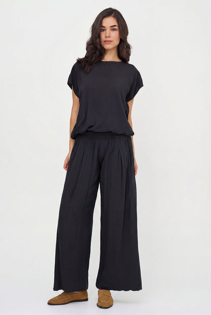 Women's Woven Boat-Neck Top