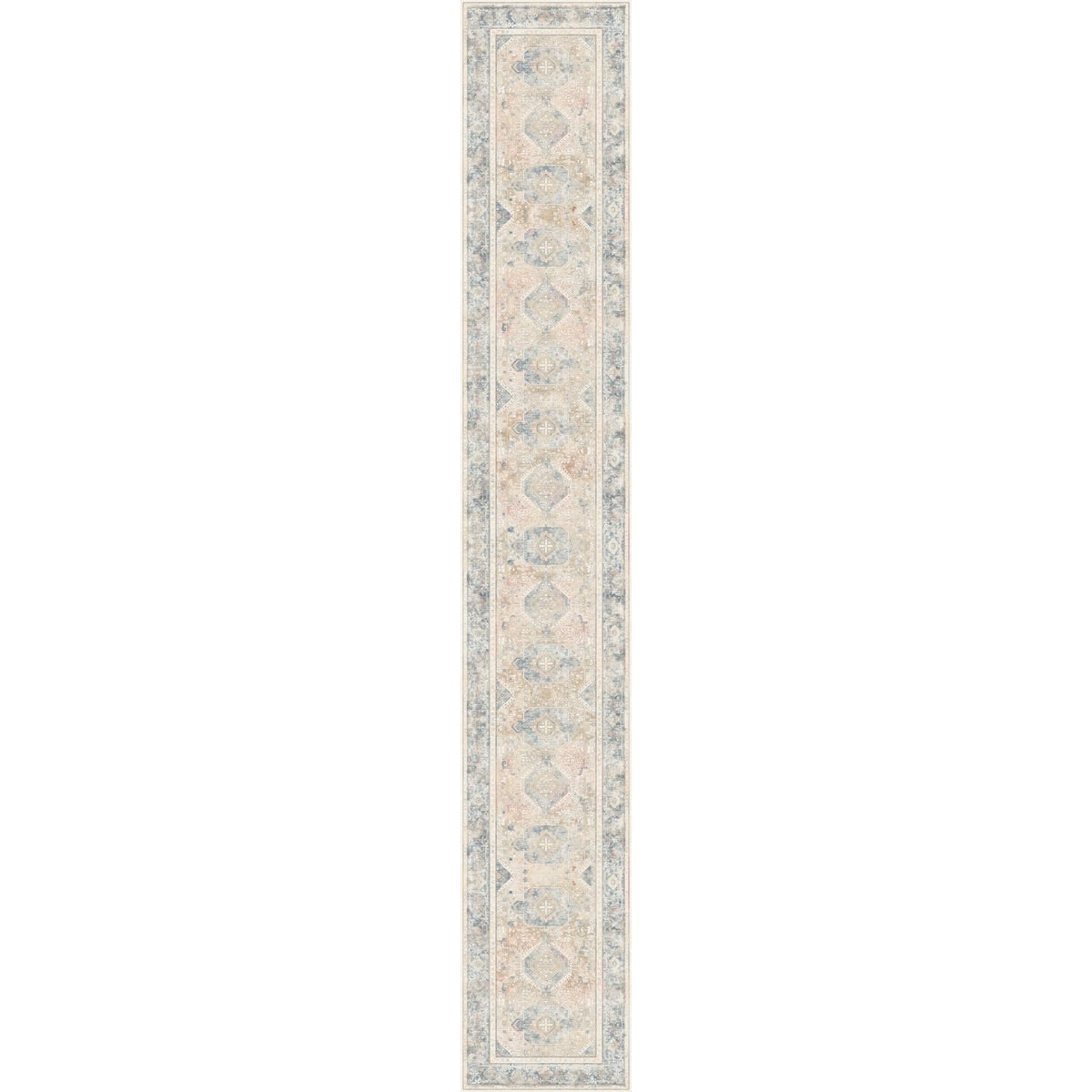 Elera Blau Rot Beige Teppich