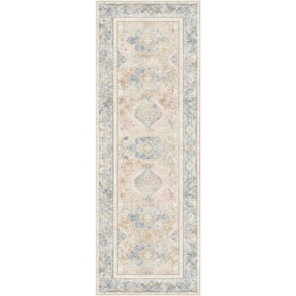 Elera Blau Rot Beige Teppich
