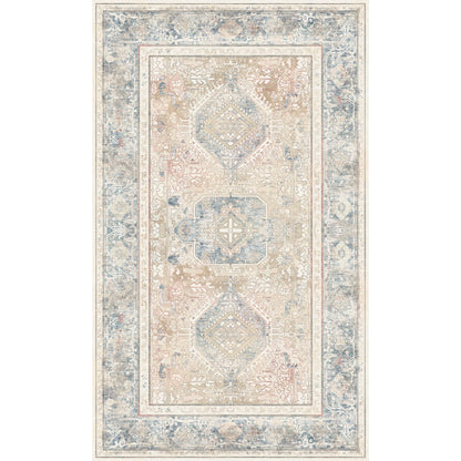 Elera Blau Rot Beige Teppich