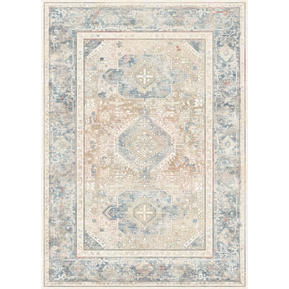 Elera Blau Rot Beige Teppich