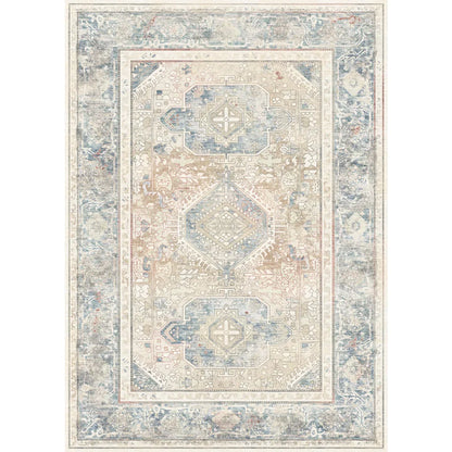 Elera Blau Rot Beige Teppich