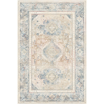 Elera Blau Rot Beige Teppich