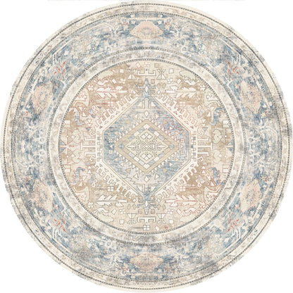 Elera Blau Rot Beige Teppich