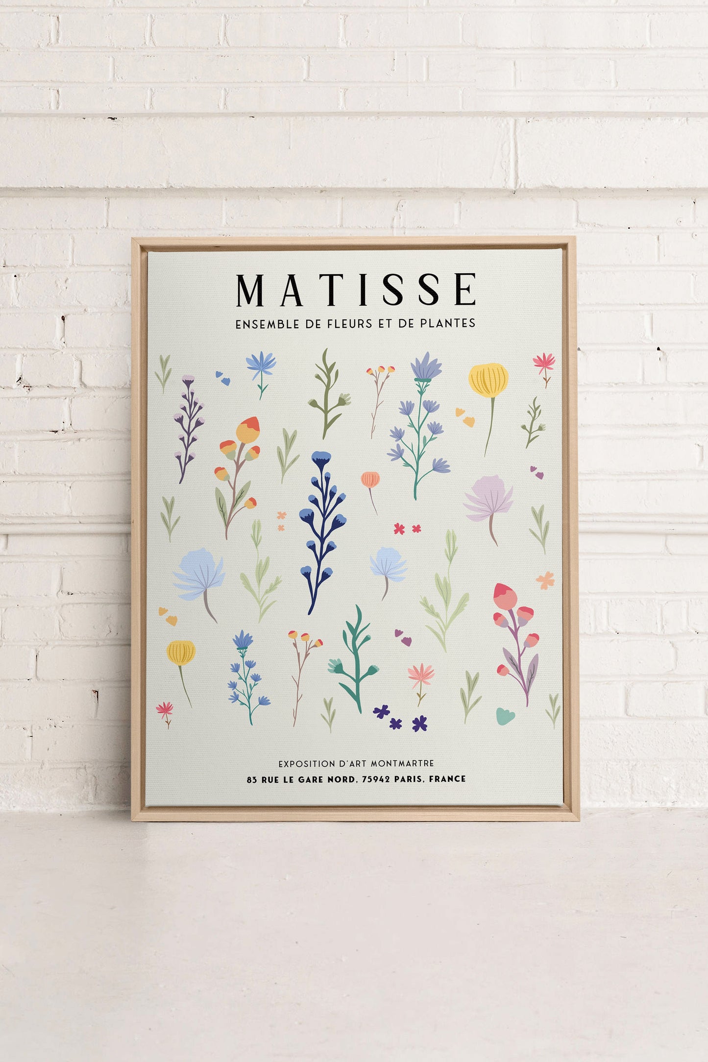 ENSEMBLE DE FLEURS, Oeuvre sur toile étirée