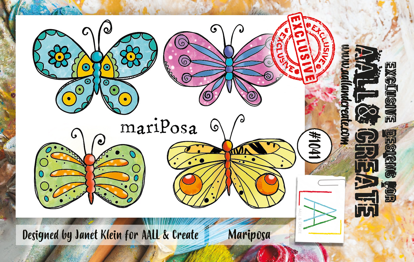 AALL and Create  A7 Stamp Set - 1041 - Mariposa