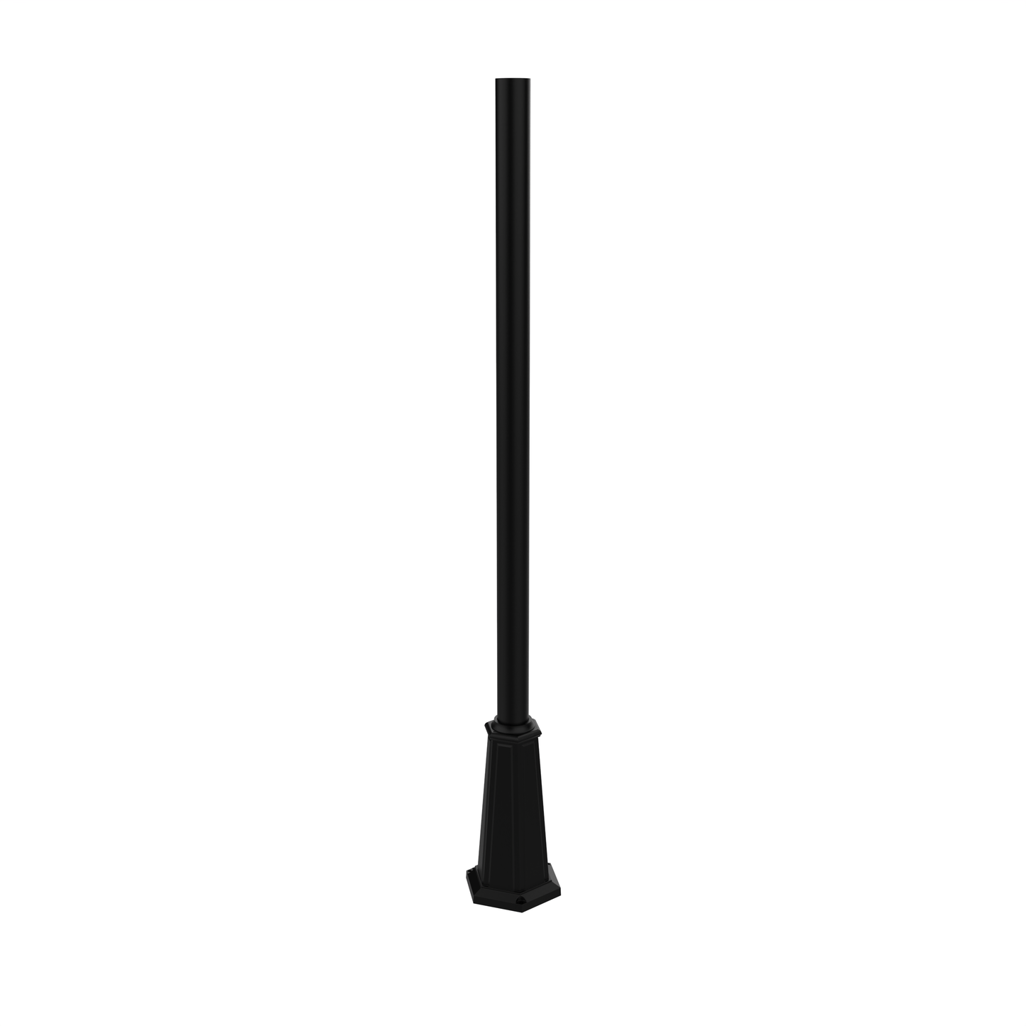 Poteau d'aluminium rond de 3'' base évasée avec boulons d'ancrage
