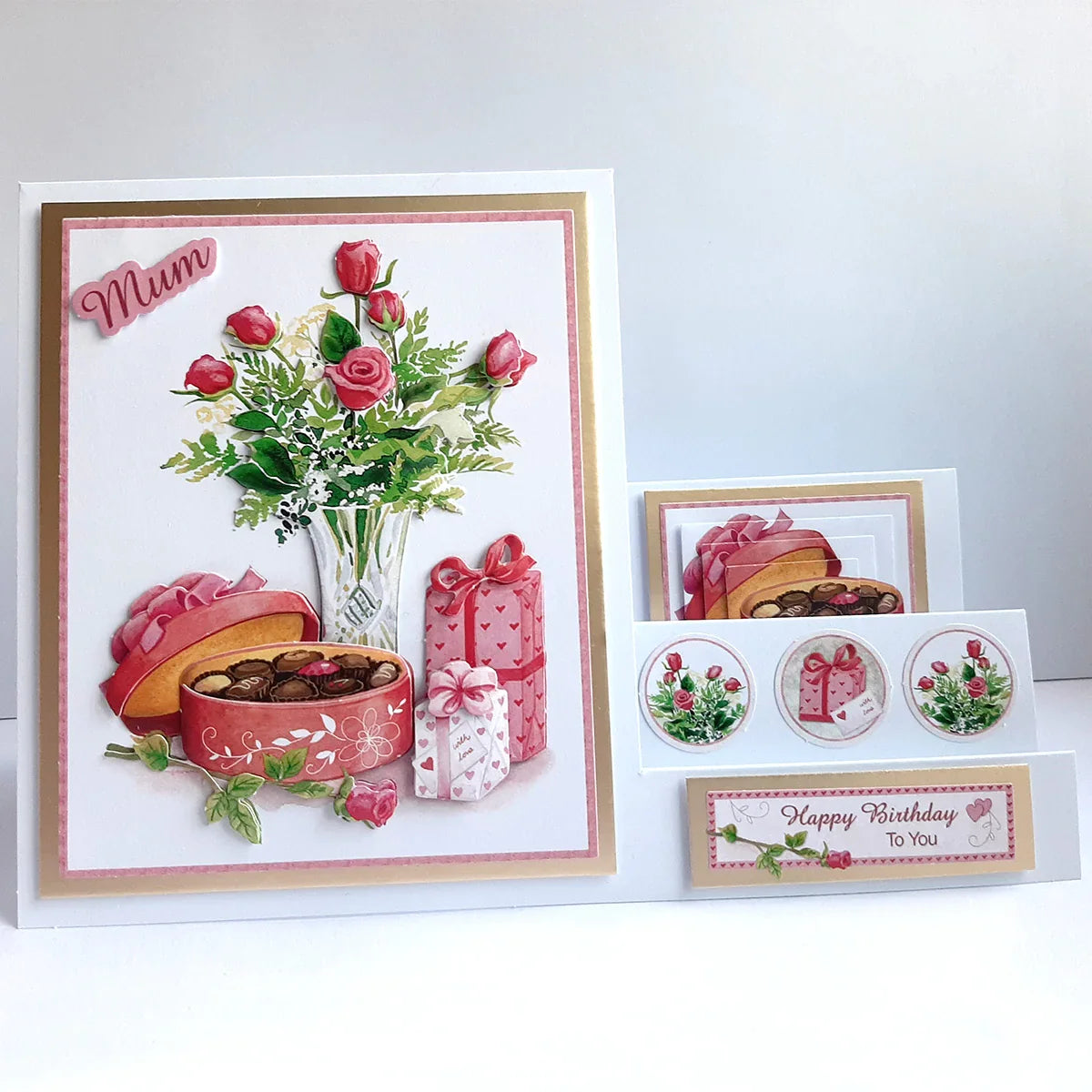 Die Cut Decoupage – Roses & Chocolates (Pack Of 3)