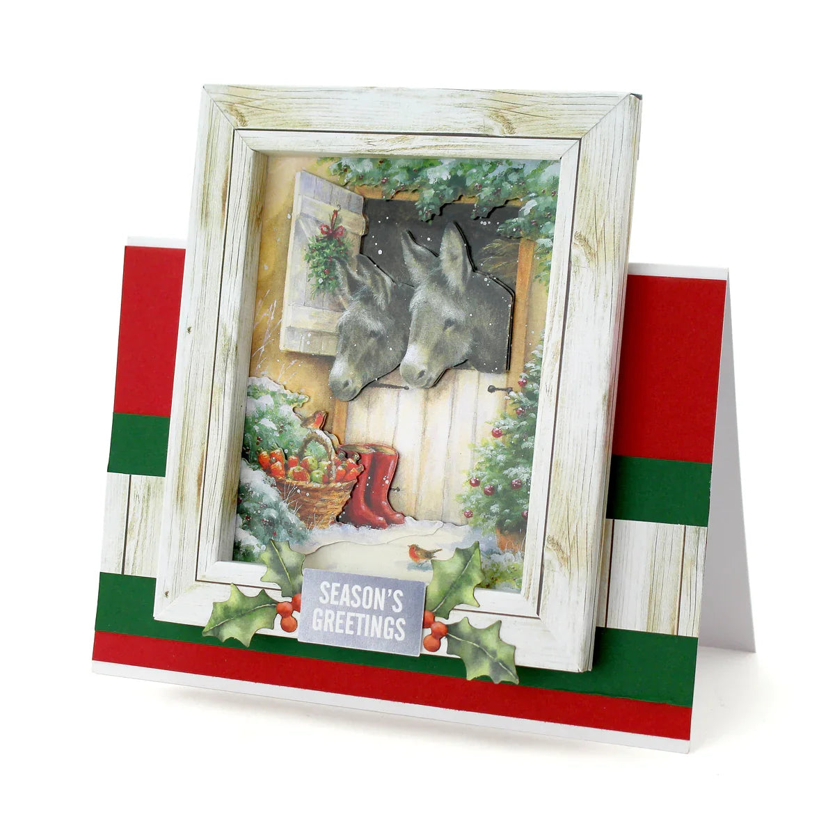 Die Cut Decoupage – Christmas Donkeys (Pack Of 3)