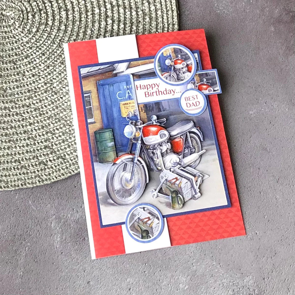 Die Cut Decoupage – Motorbike & Tools (Pack Of 3)