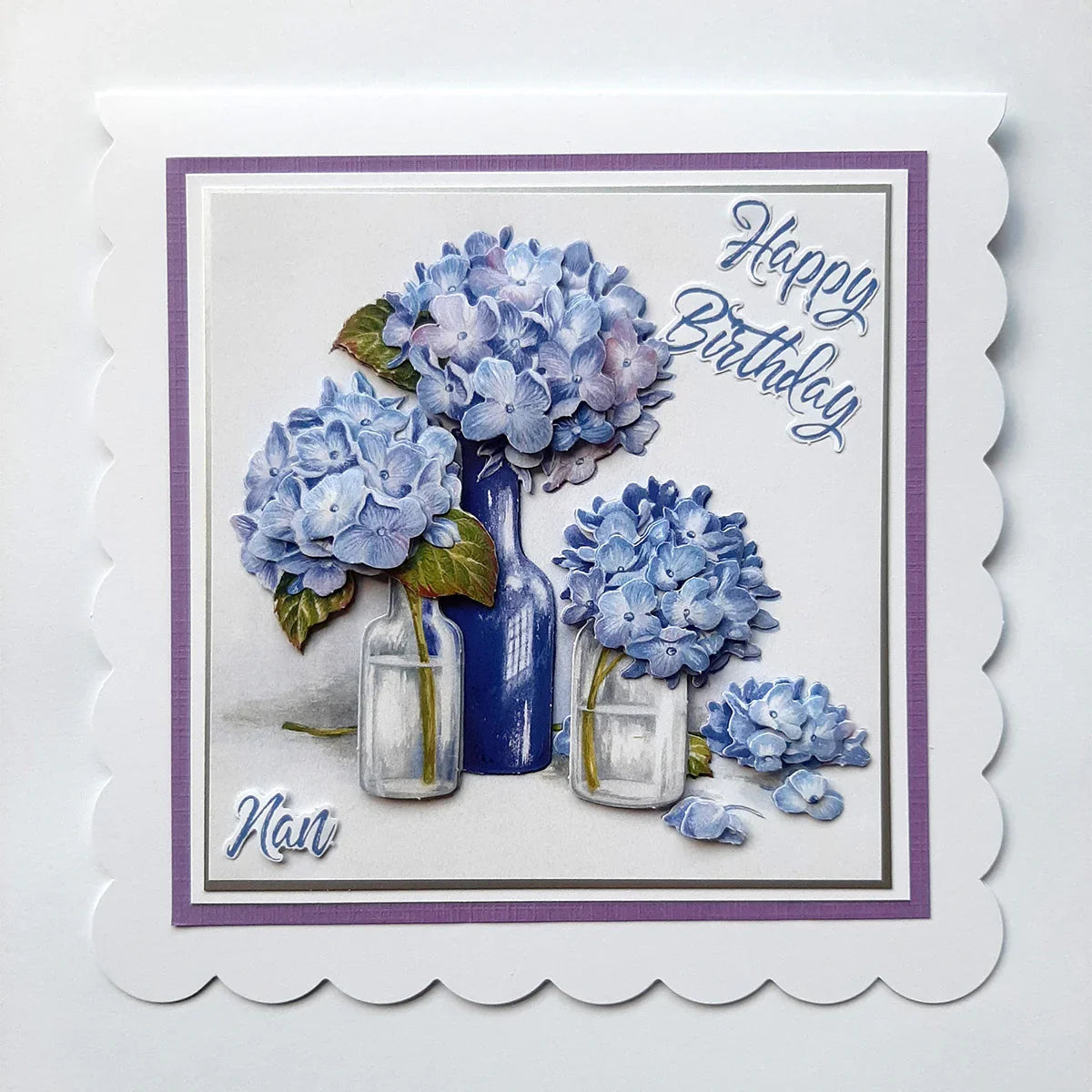 Die Cut Decoupage – Blue Hydrangeas (Pack Of 3)
