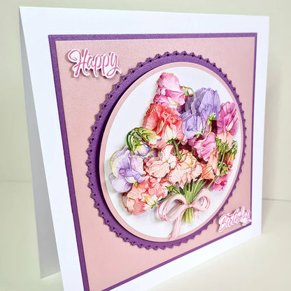 Die Cut Decoupage – Sweet Peas (Pack Of 3)