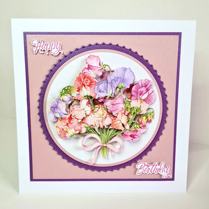 Die Cut Decoupage – Sweet Peas (Pack Of 3)