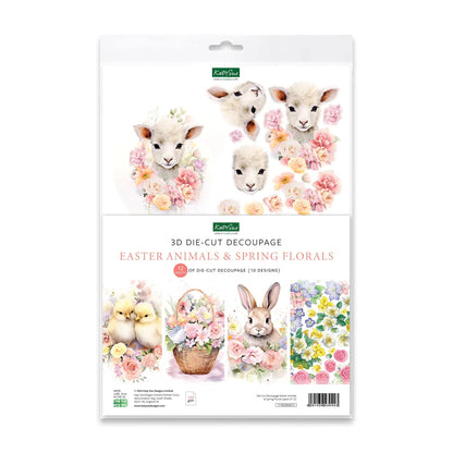 Die Cut Decoupage - Easter Animals & Spring Florals (pack of 12)