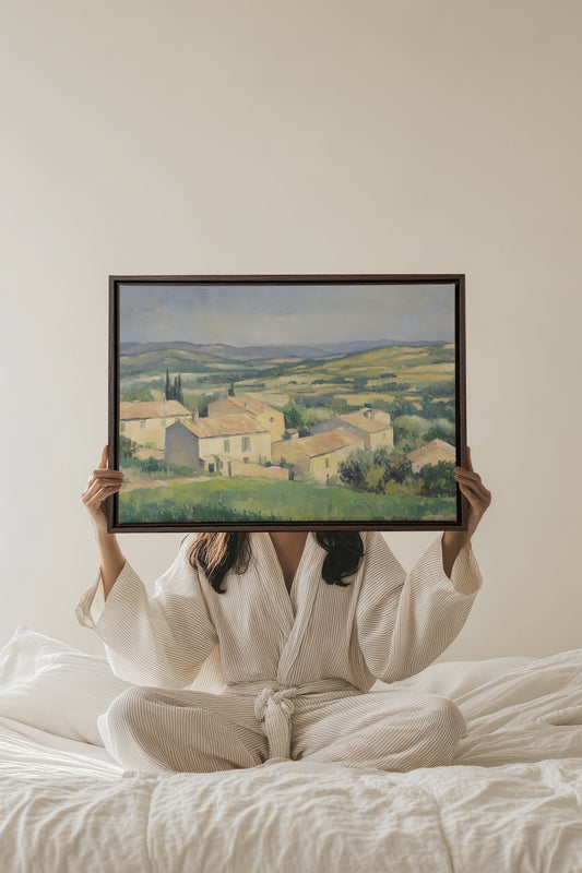 VILLAGE IN BLOOM, Werk auf gespannter Leinwand