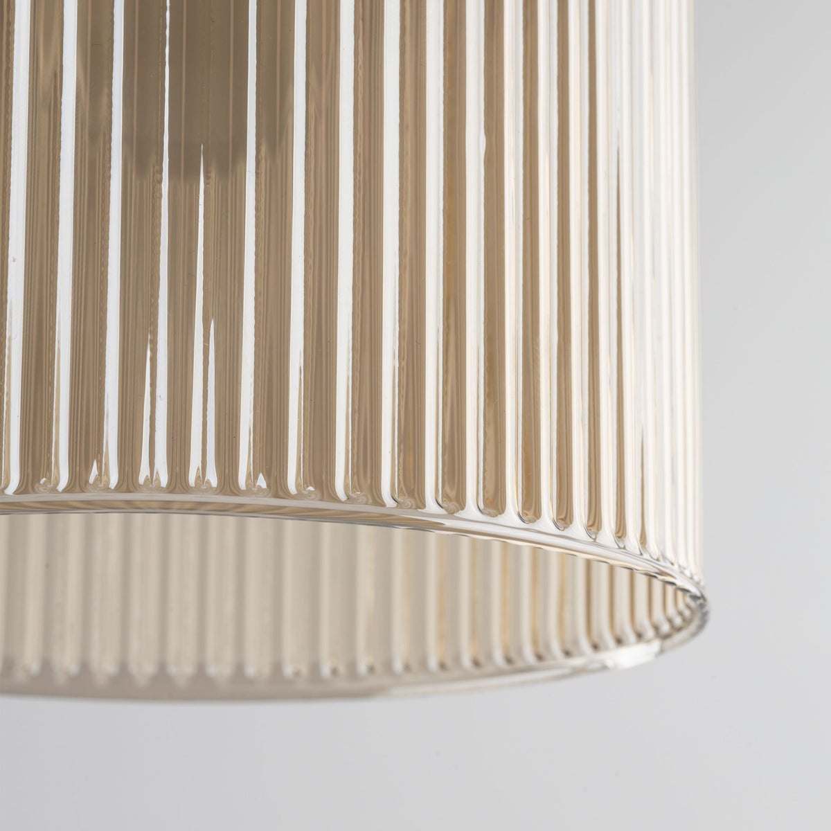 SOPHIA Cognac Ribbed Glass Bell Mini Pendant for Kitchen Island