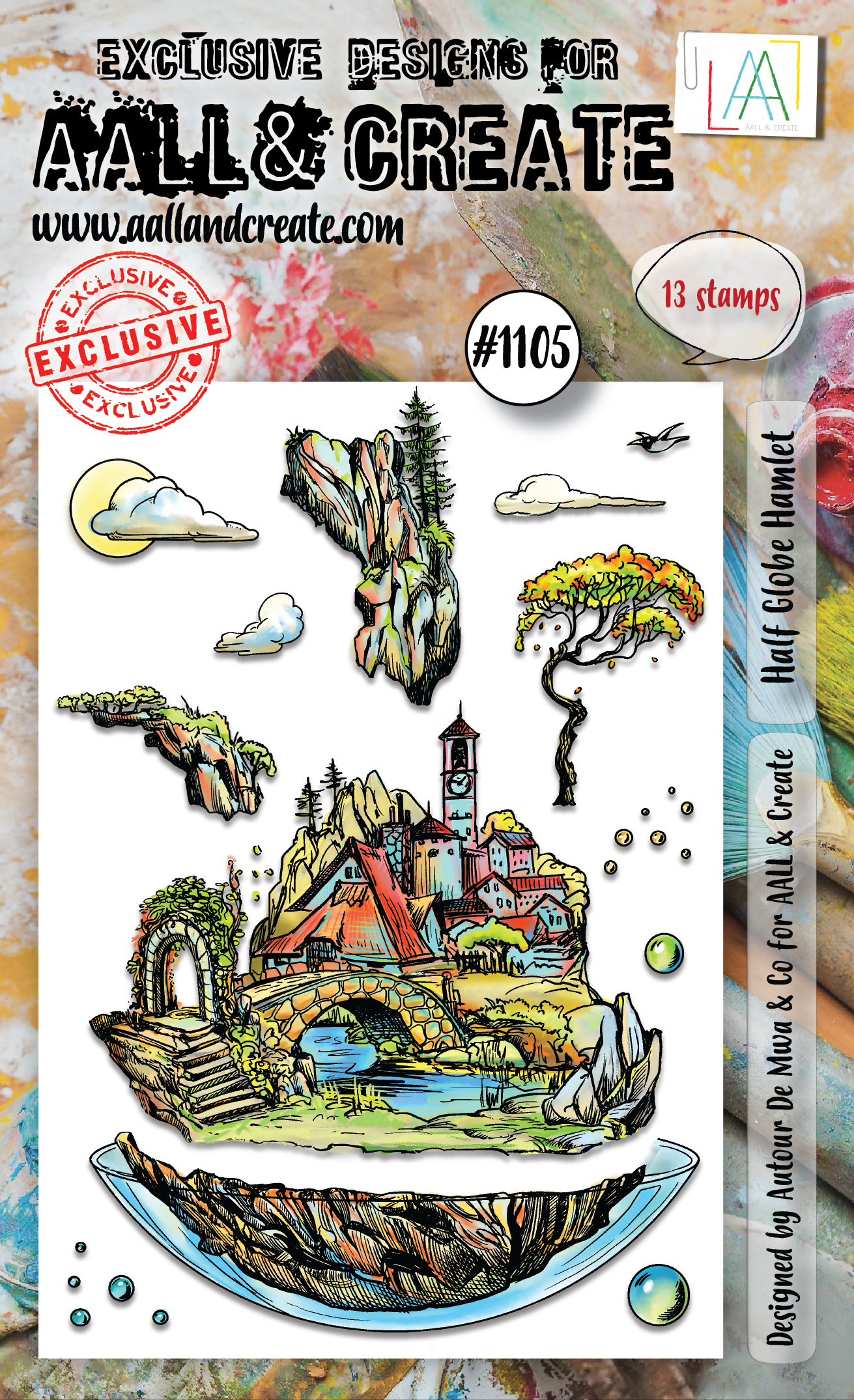 AALL and Create  A6 Stamp Set - 1105 - Half Globe Hamlet