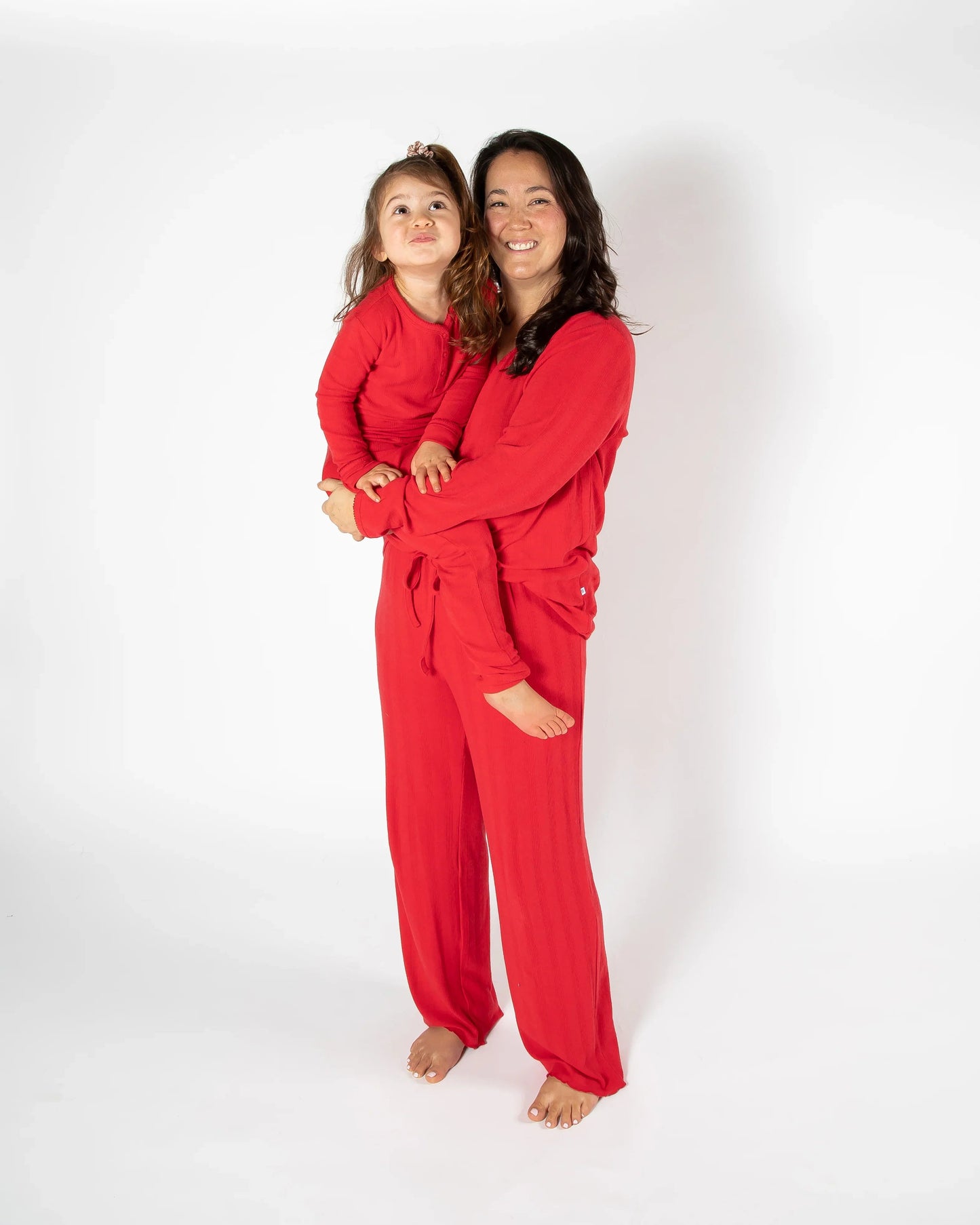 Roter Langer Pyjama für Damen