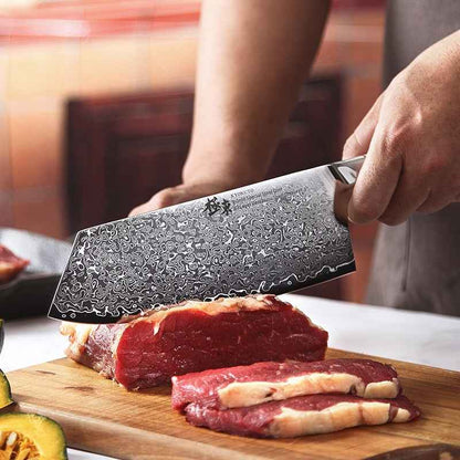 V-Gold 67-Layer Damascus Kitchen Knife – Stainless Steel Chef, Cleaver & Utility Knife