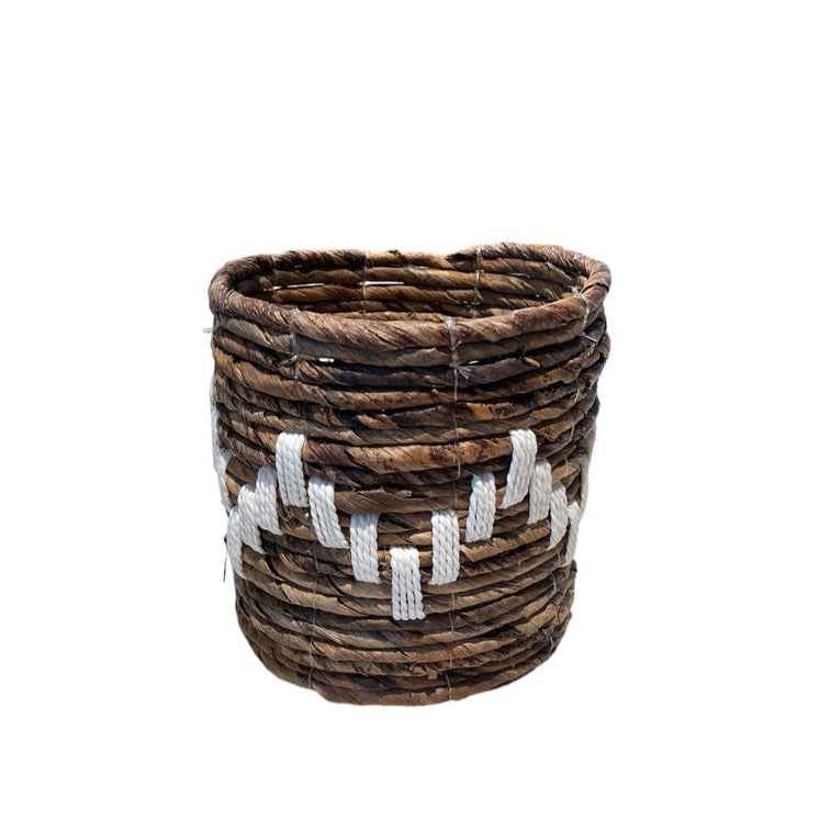 Banana Leaf & Macrame ZigZag Planter Basket