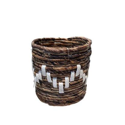 Banana Leaf & Macrame ZigZag Planter Basket