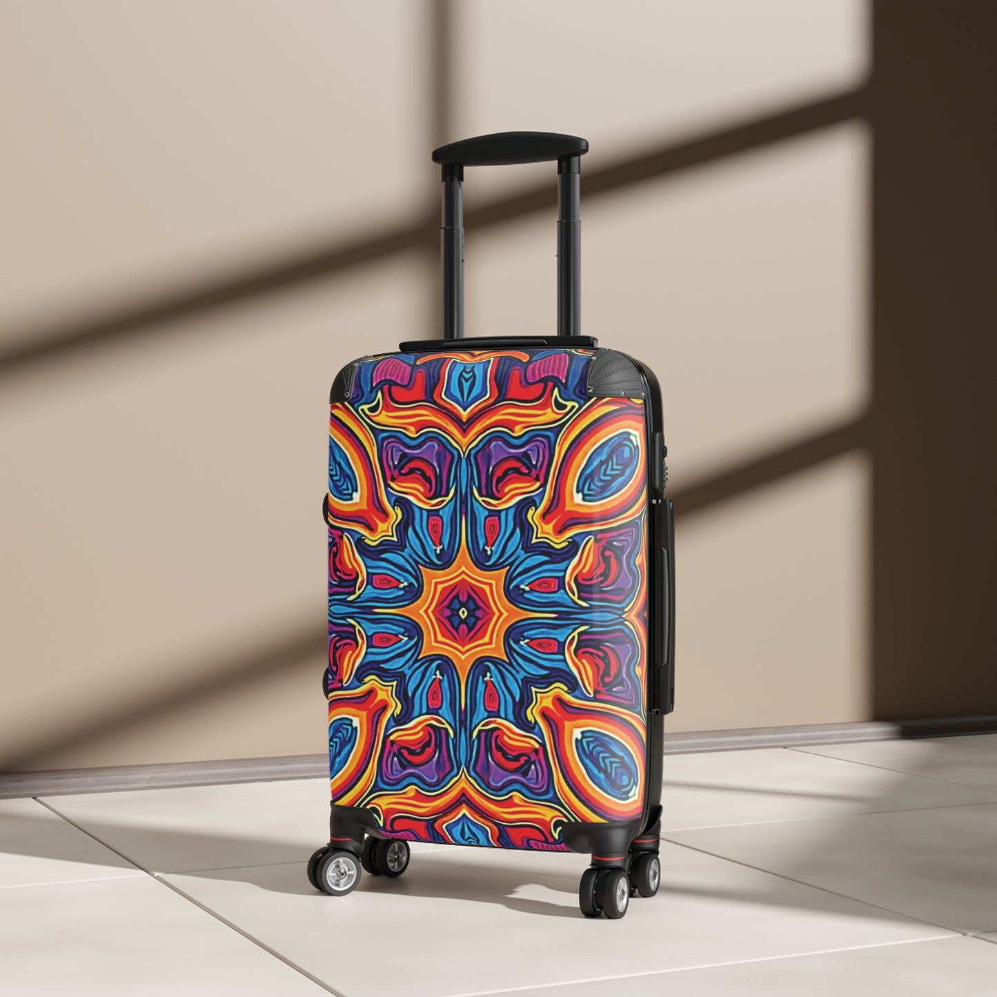 Kaleidoskop-Muster Handgepäckkoffer – Lebhaftes Boho-Reisegepäck