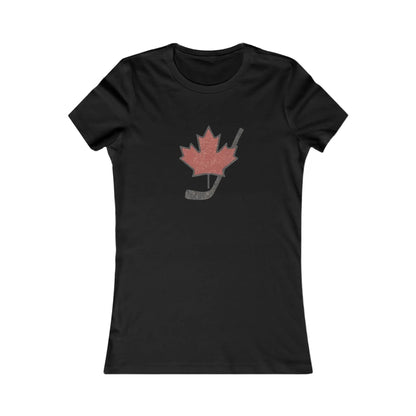 Maple Leaf Hockey Stick Women's T-Shirt - Canadian Hockey Pride - Maple Stick Hockey Co. - Ladies Fit