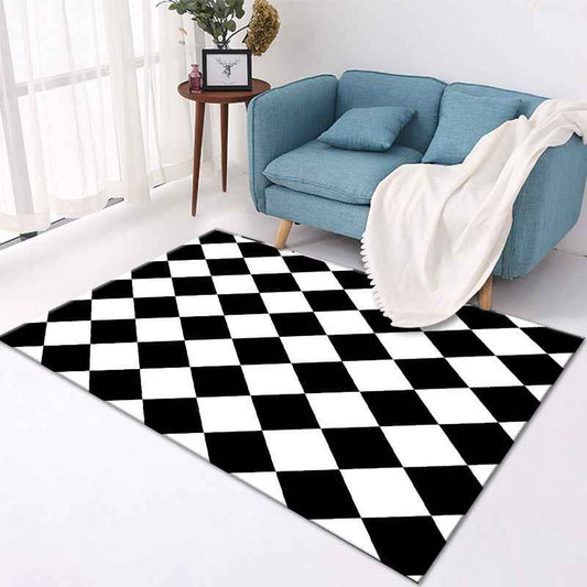 Nordic Living Room Area Rug – Modern Polyester Carpet for Bedroom, Lounge & Home Decor
