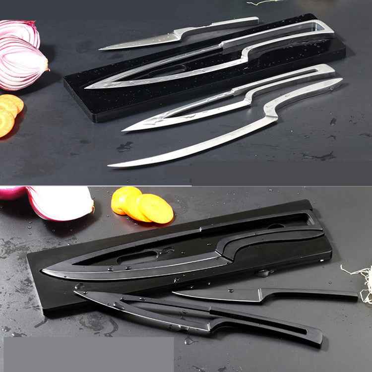 440C Stainless Steel Kitchen Knife Set – Chef, Fruit, Peeling & Slicing Knives with Holder