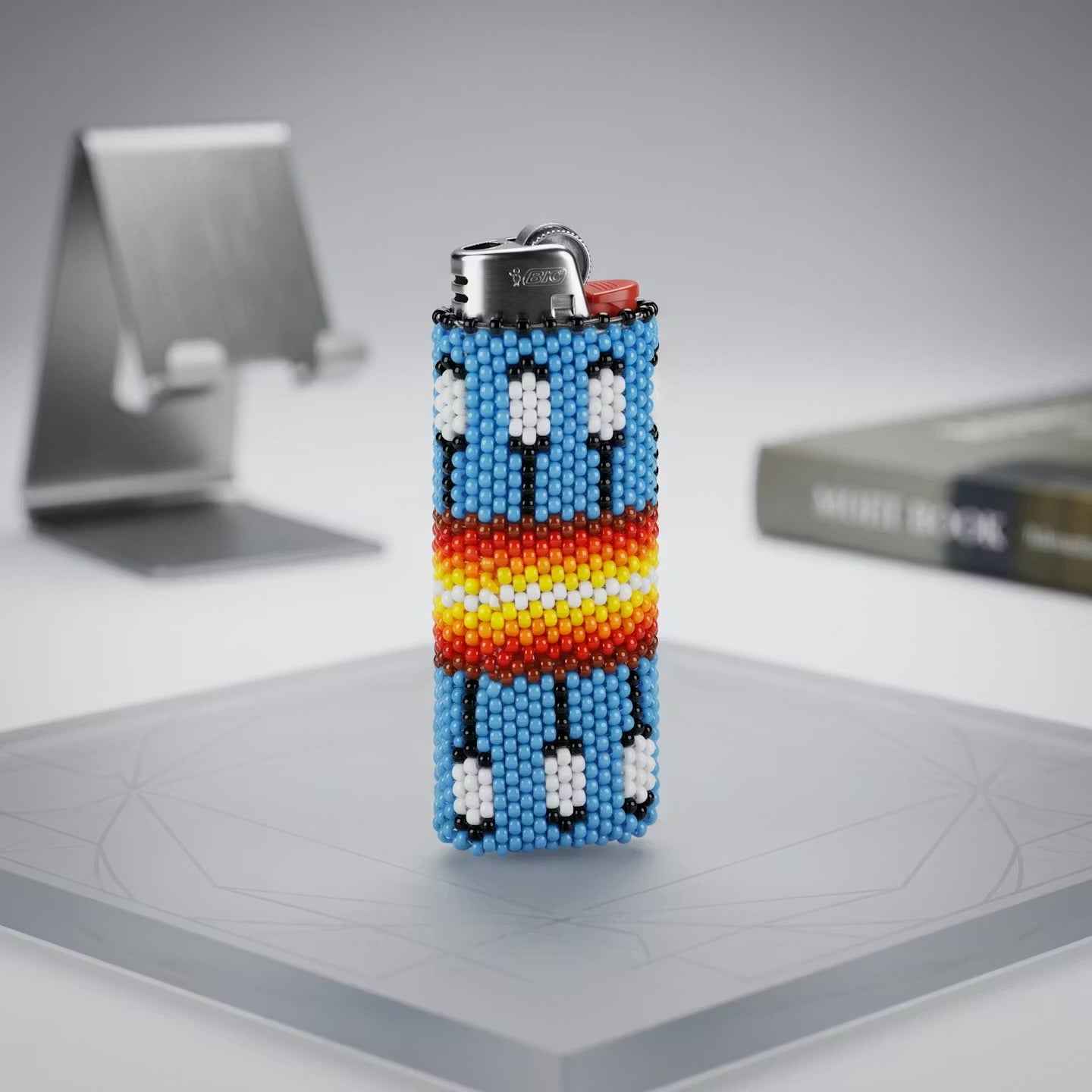 Feathers Beaded Lighter Case