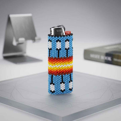 Feathers Beaded Lighter Case