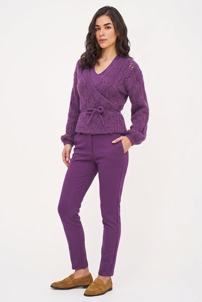 Women's Open-Crochet Wrap Cardigan