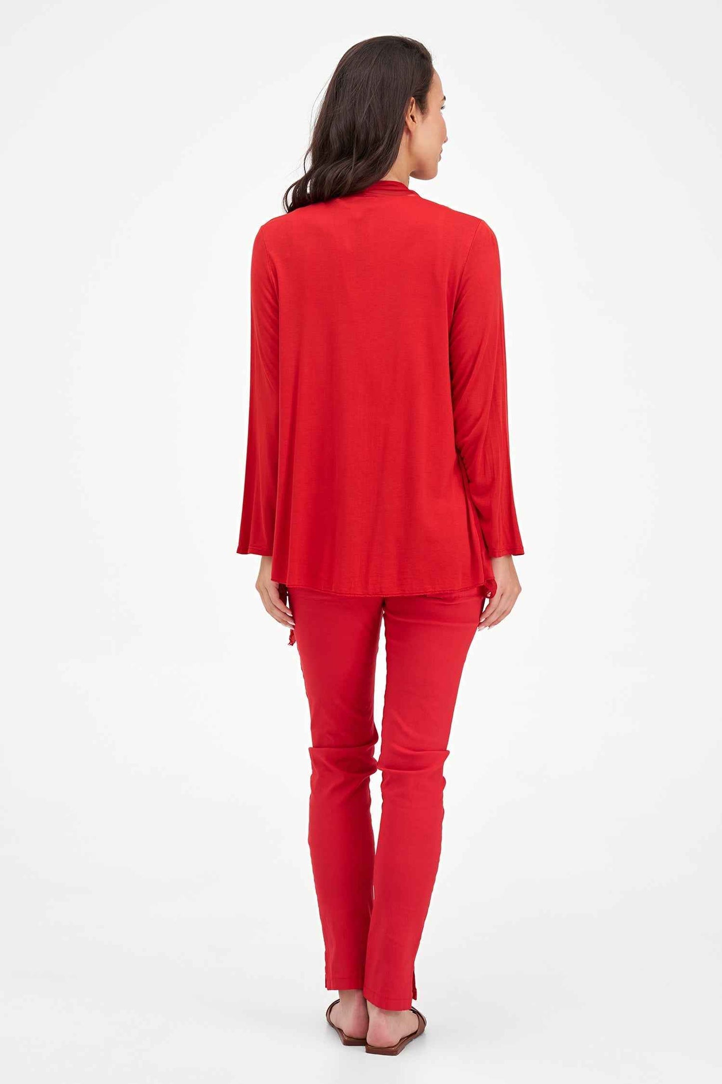 Women's Knit/Woven Combo Cardigan