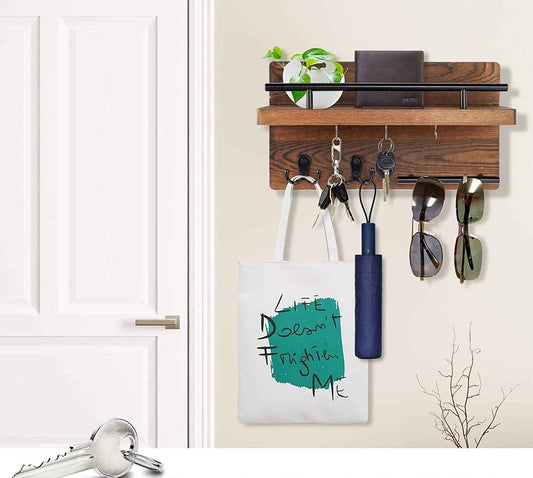 Wall-Mounted Wooden Floating Shelf – 32×18cm Simple Modern Storage & Display Shelf