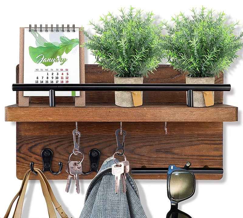 Wall-Mounted Wooden Floating Shelf – 32×18cm Simple Modern Storage & Display Shelf