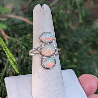 The Three Fates Ring – Three Opal Ring in Sterling Silver
