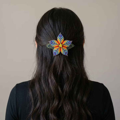Dusty Lavender Ember Bloom Beaded Hair Barrette