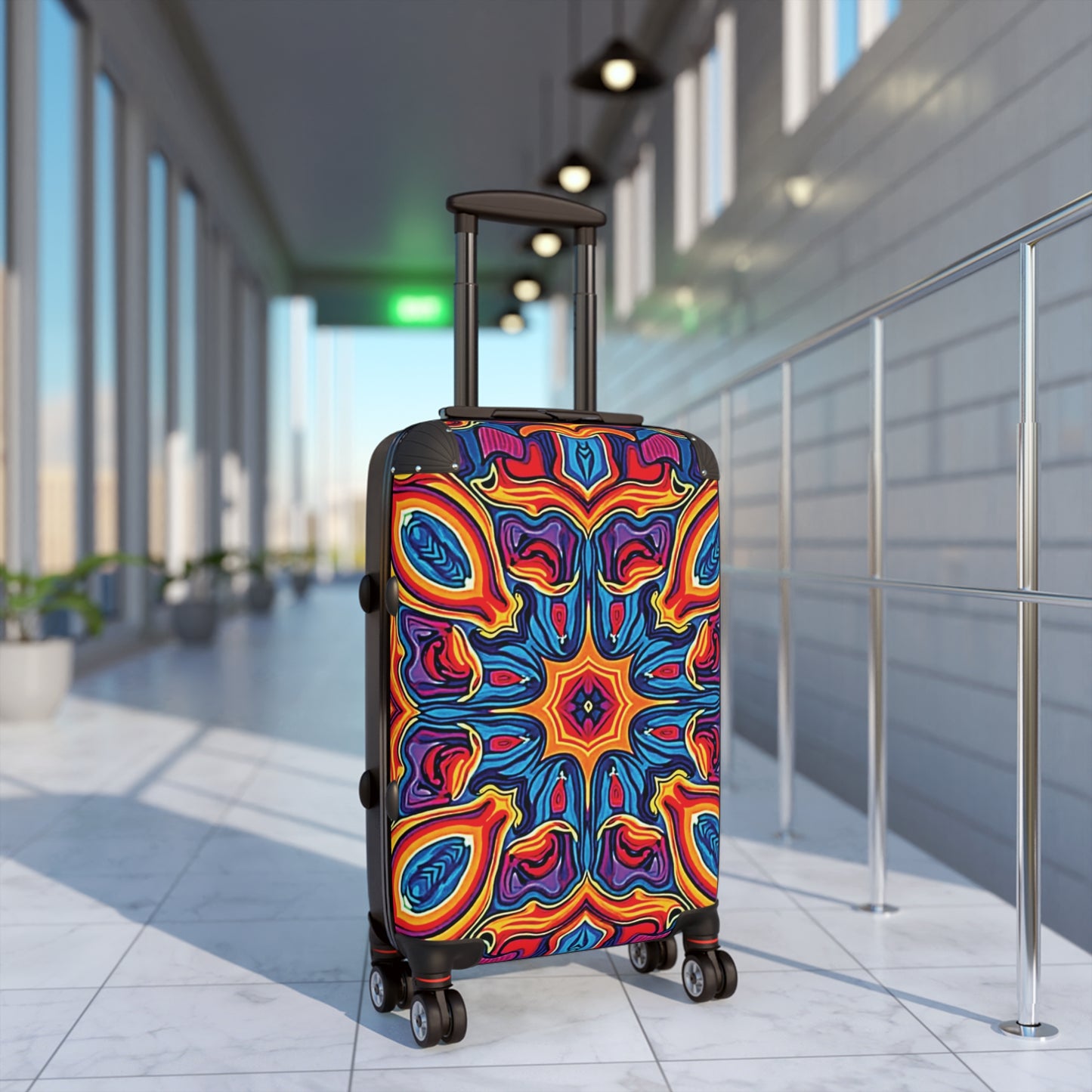 Kaleidoskop-Muster Handgepäckkoffer – Lebhaftes Boho-Reisegepäck