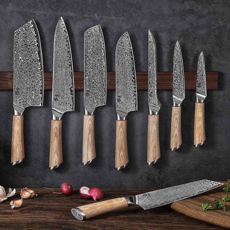 V-Gold 67-Layer Damascus Kitchen Knife – Stainless Steel Chef, Cleaver & Utility Knife