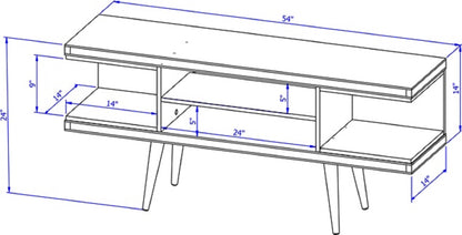 Eureka Modern 53,14" TV-Lowboard mit 4 Ablagen - Weiß