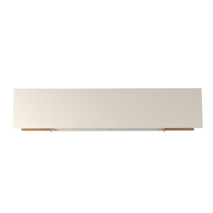 Eureka Modern TV-Lowboard mit 4 Ablagen, 179 cm – Cremeweiß Hochglanz/Ahorncreme