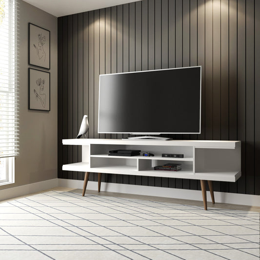 Eureka Modern 70.47" TV Stand with 4 Shelves - White