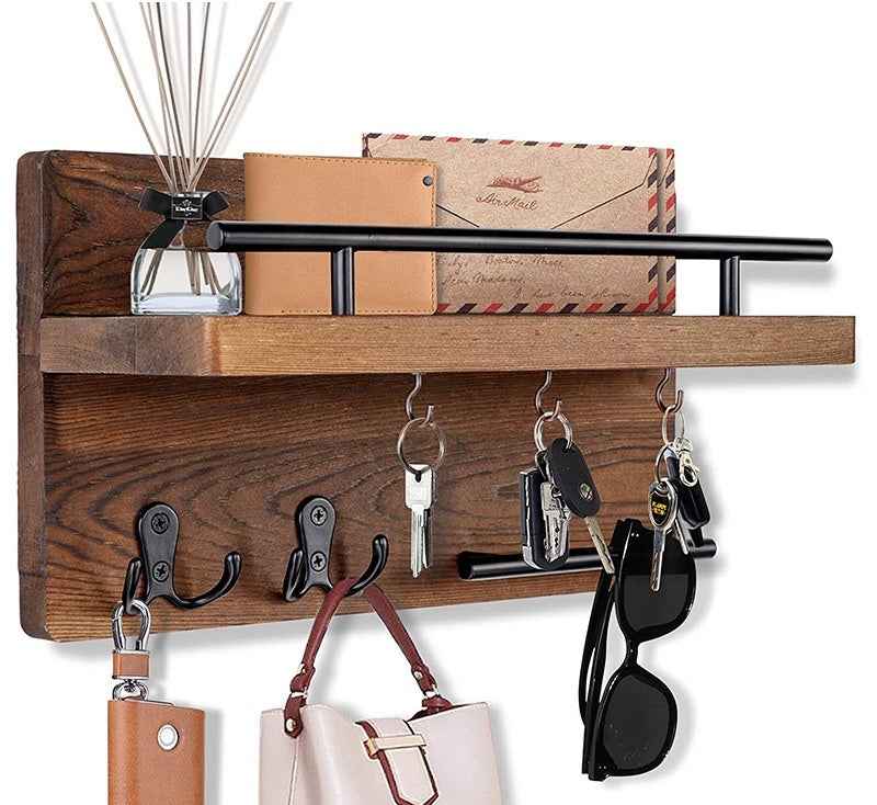 Wall-Mounted Wooden Floating Shelf – 32×18cm Simple Modern Storage & Display Shelf
