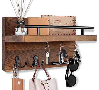 Wall-Mounted Wooden Floating Shelf – 32×18cm Simple Modern Storage & Display Shelf