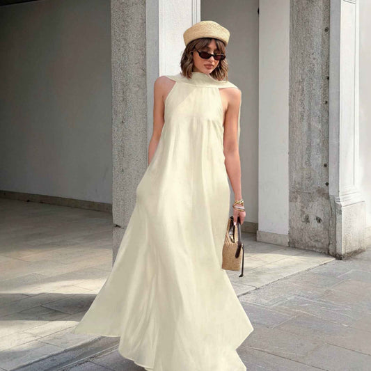 Women’s Summer Maxi Dress – Elegant Sleeveless A-Line Beach Vacation Outfit