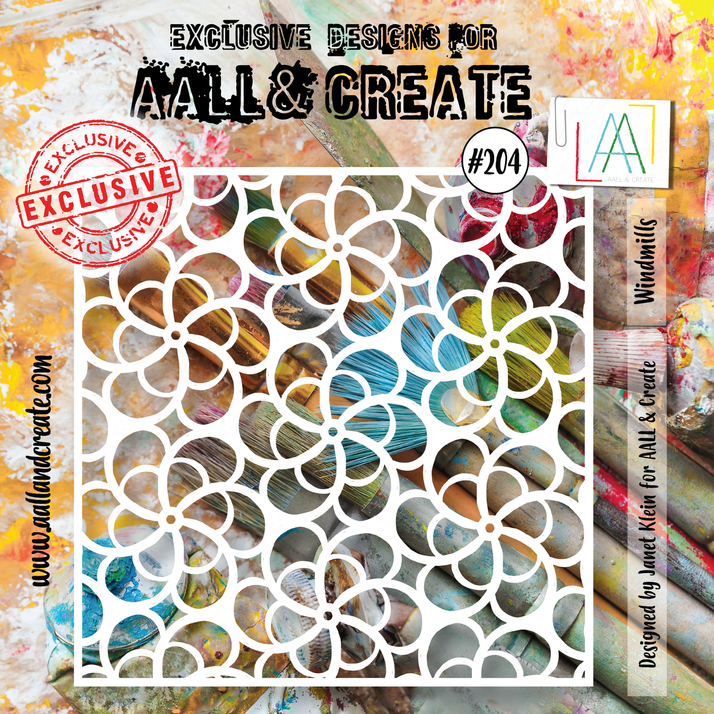 AALL and Create  6"x6" Stencil - 204 - Windmills