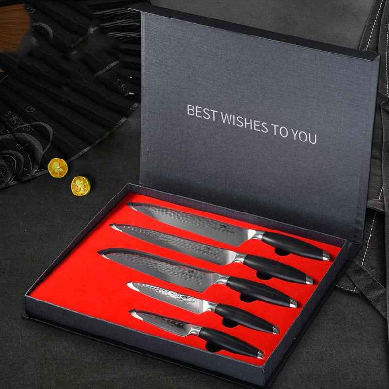 5-Piece Stainless Steel Kitchen Knife Set – Modern Chef Knife & Cooking Tool Set