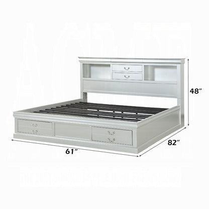 Storea Multi Drawer Storage Platform Bed - White Platinum