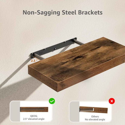 Floating Wall Shelf – Wooden Bamboo Storage Shelf for Living Room, Bedroom & Home Décor
