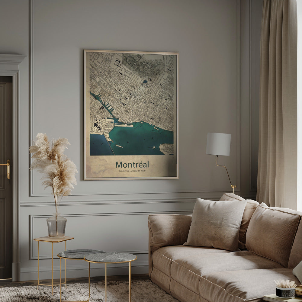 Wandbild Montreal Karte